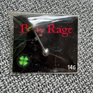 Body Rage 14G Silver Barbell